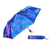 Parapluie pliant Stitch et Angel Disney accessoire de pluie parapluie refermable pour enfants structure en fibre de verre ouverture automatique, bleu