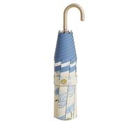 Parapluie portable - Protection UV, auvent pliable compact avec poignée en J pour les trajets en voyage, la marche, la randonnée, l'extérieur, la plage, la voiture, bleu, Refer to description
