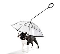 Parapluie pour Chien avec chaîne de Laisse Couverture Transparente en TPU Chiens Petits et Moyens par Temps Pluie Neige Vue Claire 8 piquets Alliage poignée Forme C Confortable