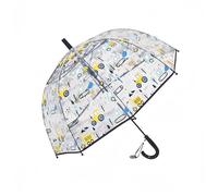 Parapluie pour enfant avec toit en dôme - Design léger et mignon - Protection contre le vent et la pluie - En forme de cloche - Transparent - Cadeaux pour enfants, Pelleteuse noire, S