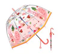 Parapluie pour enfant avec toit en dôme - Design léger et mignon - Protection contre le vent et la pluie - En forme de cloche - Transparent - Cadeaux pour enfants, Squirrel rose, S