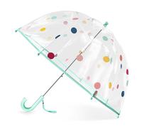 Parapluie pour enfant avec toit en dôme - Design léger et mignon - Protection contre le vent et la pluie - En forme de cloche - Transparent - Cadeaux pour enfants, Pois verts, S