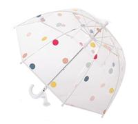 Parapluie pour enfant avec toit en dôme - Design léger et mignon - Protection contre le vent et la pluie - En forme de cloche - Transparent - Cadeaux pour enfants, Pois blancs, S