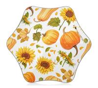 Parapluie pour enfants avec conseils de sécurité arrondis, petit parapluie mignon pour enfants de 4 à 8 ans, auvent de 88,9 cm, citrouilles d'automne et tournesols, orange
