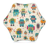 Parapluie pour enfants avec embouts de sécurité arrondis, parapluie coupe-vent et pluie pour enfants de 4 à 8 ans, auvent de 88,9 cm, joli robot beige