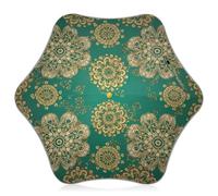 Parapluie pour enfants avec embouts de sécurité arrondis, petit parapluie mignon pour enfants de 4 à 8 ans, auvent de 88,9 cm, mandala tourbillonnant, vert sarcelle