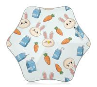 Parapluie pour enfants avec embouts de sécurité arrondis, petit parapluie mignon pour enfants de 4 à 8 ans, auvent de 88,9 cm, visages de lapin mignons de dessin animé