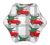 Parapluie pour enfants avec pointes de sécurité arrondies, parapluie réfléchissant pour le soleil et la pluie pour enfants de 4 à 8 ans, auvent de 88,9 cm, camions rouges, arbres de Noël à carreaux