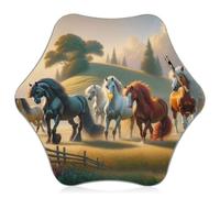 Parapluie pour enfants avec pointes de sécurité arrondies, parapluie réfléchissant pour le soleil et la pluie pour enfants de 4 à 8 ans, auvent de 88,9 cm, chevaux élégants