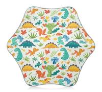 Parapluie pour enfants avec pointes de sécurité arrondies, parapluie réfléchissant pour le soleil et la pluie pour enfants de 4 à 8 ans, auvent de 88,9 cm, dinosaures colorés de dessin animé