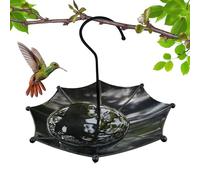 Parapluie pour oiseaux - Décoration de jardin - Abreuvoir à oiseaux en forme de parapluie - Mangeoire à oiseaux à suspendre et baignoire - Plateau décoratif pour colibri pour l'extérieur