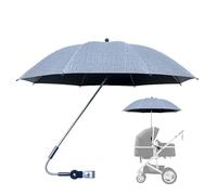 Parapluie pour poussette avec pince | Protection UV | Protection UV à 360° | Auvent de pour chariot à vélo | Auvent imperméable réglable à 360 degrés pour la protection solaire sur les