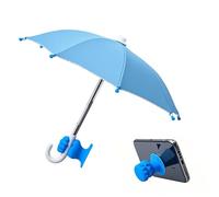 Parapluie pour téléphone portable - Protection UV Mini pare-soleil avec ventouse pour tablette, voiture, chaise, activités de plein air, plage, vélo, randonnée, Bleu, Refer to description