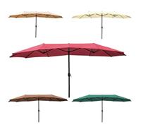 Parapluie Rectangulaire À Trois Têtes, Durable, Bouton Poussoir Facile, Installation Facile, Nervures Robustes, Imperméable, 1 Pièce, for Pelouse, Jardin(Wine Red)