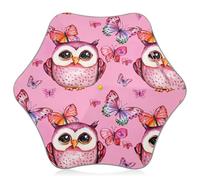 Parapluie rose avec motif de chouettes aquarelles pour enfants de 4 à 8 ans, parapluie résistant au vent pour enfants de 4 à 8 ans, auvent de 89 cm