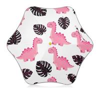 Parapluie rose mignon dinosaure pour tout-petit, garçon et fille, parapluie réfléchissant coupe-vent pour la pluie, parapluies à coller pour enfants de 4 à 8 ans, auvent de 89 cm