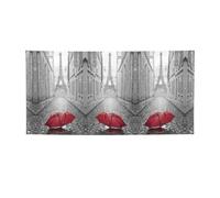 Parapluie rouge imprimé Tour Eiffel Paris - Bannière colorée idéale pour les bars dans le jardin et les réunions entre amis