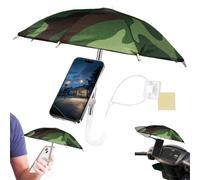Parapluie Téléphone Portable, Support Telephone Voiture, Parapluie pour téléphone avec Ventouse Support de téléphone pour téléphone extérieur Sun Shad Pare-Soleil Visière,Vert Militaire