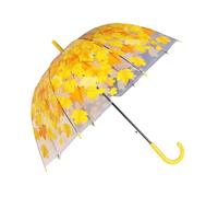 Parapluie transparent à bulles automatique, coupe-vent, poignée confortable pour fête et photographie pour femmes, jaune, Leaf