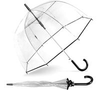 Parapluie Transparent à Bulles d'Air - Imperméable pour Adultes - Parfait pour Mariages et Photos de Remise de Diplôme - Poignée J Hook à Ouverture Automatique
