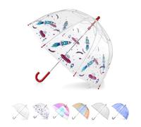 Totes Parapluie transparent à bulles pour enfant avec poignée facile à prendre en main, Aventure cosmique, Kids - 38" Canopy, Parapluie transparent à bulles avec auvent en dôme, design léger,