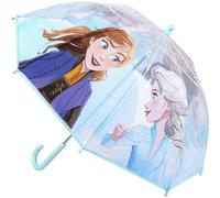 Parapluie Transparent de La Reine des Neiges -Anti-Vent et Protection aux Baleines pour Plus de Sécurité - Licence Officielle Disney, Bleu, Medium