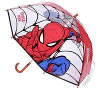 CERDÁ LIFE'S LITTLE MOMENTS - Parapluie Transparent Garçon de Spiderman - Ouverture Manuelle avec Mécanisme Anti-Vent et Protection aux Baleines pour Plus de Sécurité - Licence Officielle Marvel