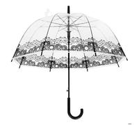 Parapluie transparent - Jucnuz - cloche automatique ouverture dôme canne mariage impression dentelle