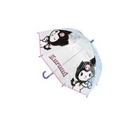 Parapluie transparent manuel Hello Kitty et Kuromi enfant en POE avec poignée crochet violette