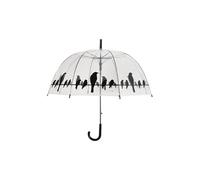 Parapluie transparent noir Oiseaux sur un fil