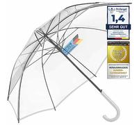 Parapluie Transparent, Parapluie Blanc Ø 130 cm ; Elégant Parapluie Transparent - Le Point Fort de la Mode (1x, Parapluie XXL)