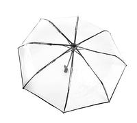 Parapluie Transparent Pliable Taille Surdimensionnée Noir | Couverture Jusqu'à Deux Personnes, Structure Anti-Retournement, Visibilité Maximale, Pour Trajets Quotidiens et Sorties