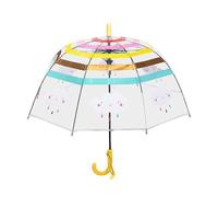 Parapluie transparent pour enfants pour la pluie, parapluie coupe-vent avec poignée à crochet facile à prendre en main pour tout-petits filles et garçons Ncb405, jaune, 70X68cm