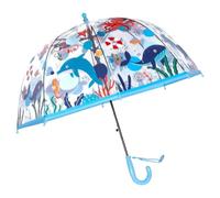 Parapluie transparent pour enfants pour la pluie, parapluie coupe-vent avec poignée à crochet facile à prendre en main pour tout-petits filles et garçons Ncb400, bleu, 70X65CM