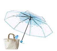 Parapluie transparent pour filles - Auvent en fleur de cerisier - Design coupe-vent de style princesse, parapluie léger à cadre ouvert manuel | Protection contre la pluie pour l'école, les trajets en