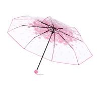 Parapluie transparent pour filles - Auvent en fleur de cerisier - Design coupe-vent de style princesse, parapluie léger à cadre ouvert manuel | Protection contre la pluie pour l'école, les trajets en