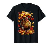 Parapluie Turquie avec Feuilles d'automne Feuillage d'automne Thanksgiving T-Shirt