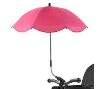 Parapluie universel - Parapluie réglable pour poussette, housse portable pour | Parapluie pliable avec protection UV à clip, pare-soleil pour siège enfant, pare-soleil de voyage, Rose Red