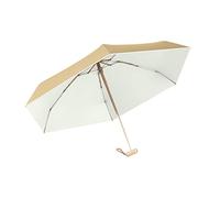 Parapluies pliants, Parapluie de voyage compact, mini parapluie de poche pliable et portable, coupe-vent, titane doré, anti-UV, sac à dos de voiture, parapluies for la pluie, hommes et femmes(Beige)
