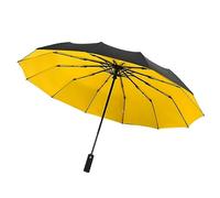 Parapluies pliants Parapluie résistant Double Couche à l'épreuve du Vent entièrement pluvieux Hommes Femmes mâles Grands parasols Parasol (Jaune)