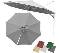 Parapluies Remplacement Auvent Rond Haut Parapluie Offset Suspendu Parasol Tissu For Jardin Extérieur Patio Cour Pont Pelouse(Grey2,Single top-3m( 10ft))