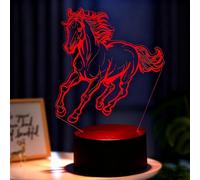 Pararty 3D Lampe Cheval,Optiques Illusions Lampe de Nuit 7 Couleurs Tactile Lampe de Chevet Chambre,Cadeau d'Anniversaire de Noël Pour Filles Garçons Enfants Amis et Famille