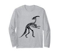 Parasaurolophus Squelette fossile Dinosaure (Logo Noir) Manche Longue