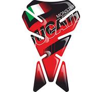 ParaserBATOIO ADESIVO, TANKPAD, PROTECTION DE RESEVOIR, RESINATO EFFETTO 3D compatibile con DUCATI MONSTER 600 696 1200 620 CORSE RED