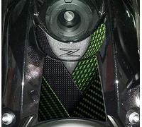 Paraserbatoio.it Autocollant en résine effet 3D pour moto compatible avec Kawasaki Z650 (Pearl Blizzard White - Metallic Spark Black, Protection zone clé), Protezione Zona Chiave