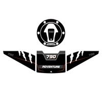 Paraserbatoio.it KIT Adhésifs effet 3D Protection Pare-brise résiné compatible avec KTM 790 Adventure - Kit Protections latérales, pare-herbes, protection bouchon noir v1
