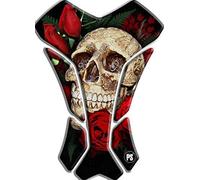 Paraserbatoio.it Protège-réservoir en résine adhésive effet 3D pour moto compatible avec SKULL roses