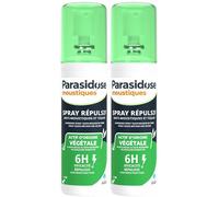 Parasidose Moustiques Zones Tropicales et Tempérées Spray Répulsif Végétal 2x100 ml