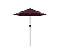 Parasol 3-laags met aluminium paal 2 m bordeauxrood313856