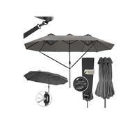 Parasol - TECTAKE - Ombrelle SILIA en aluminium réglable en hauteur 460 x 270 cm avec protection UV - Gris
